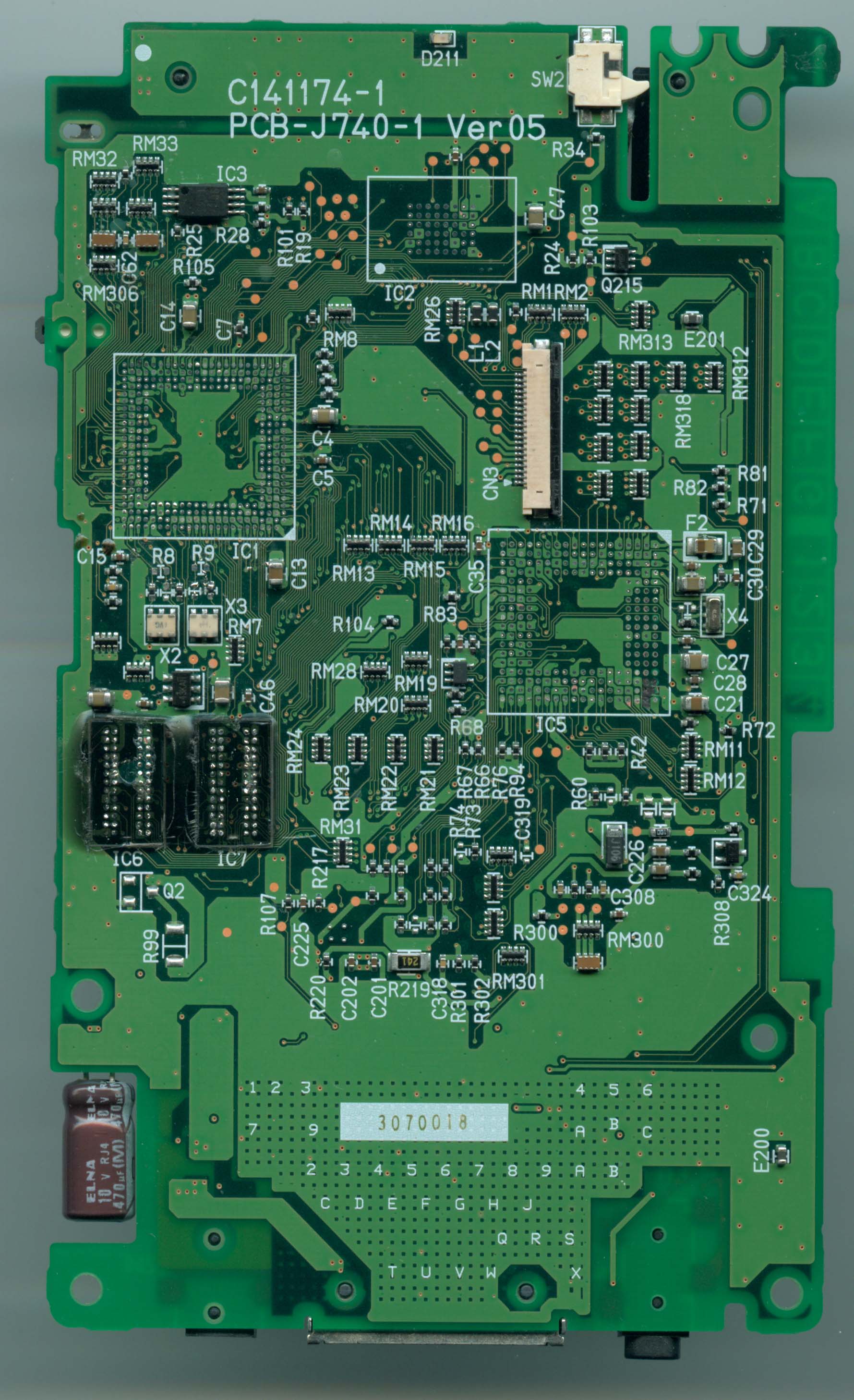 Bottom with chips removed